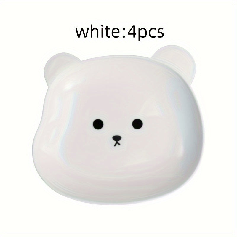 4pcs Bear Clear Plastic Plates for Parties