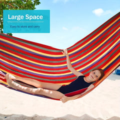Canvas Hammock with Anti Roll Beam & Tree Straps for Camping & Patio