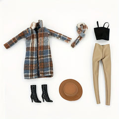 11.5 Inch Doll Outfit Set with Coat, Pants, Accessories, Hat, Boots