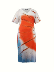  Tie Dye Maxi Dress With Pockets