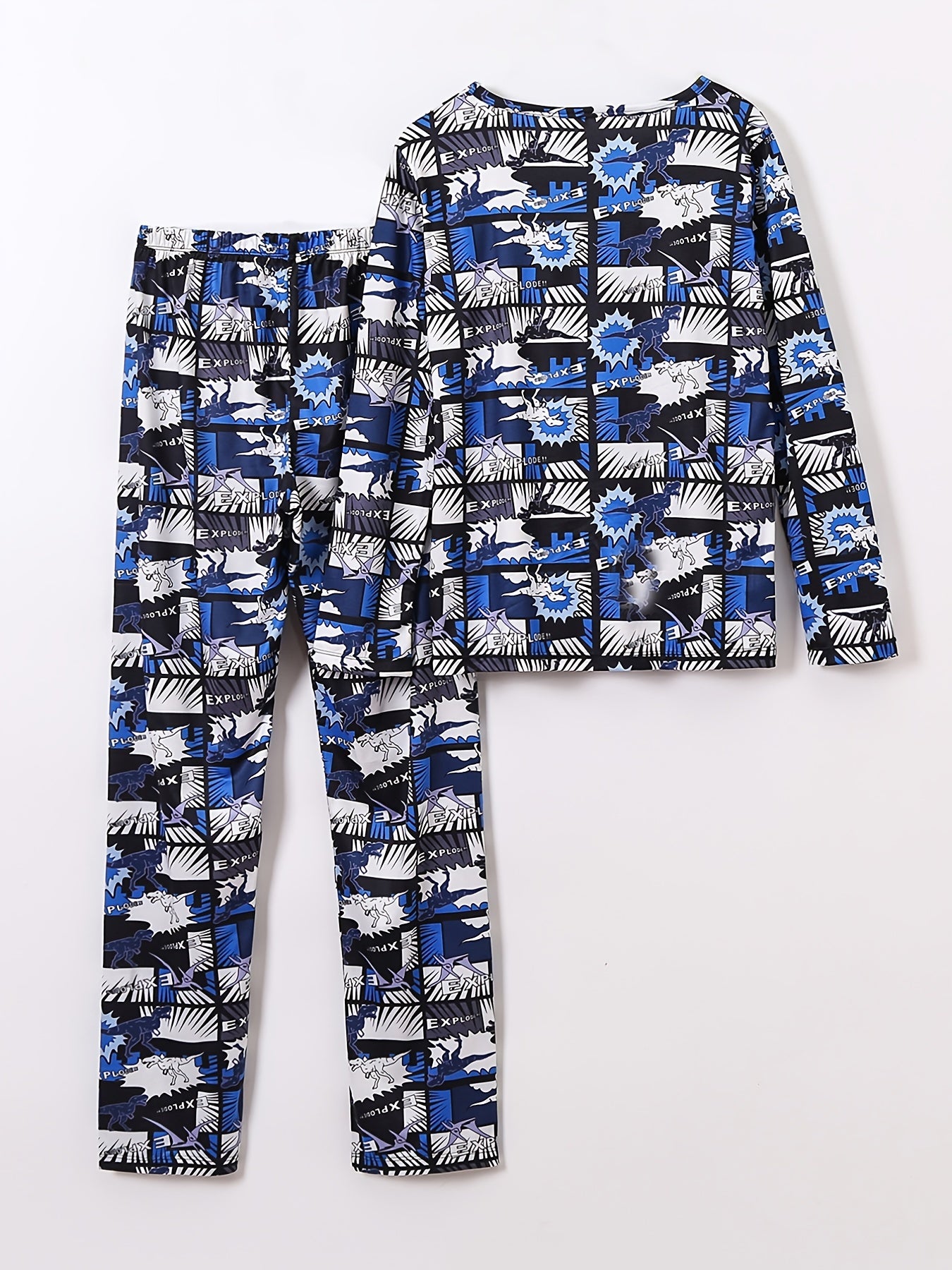 Boys Dinosaur Pajama Set Long Sleeve Top & Pants