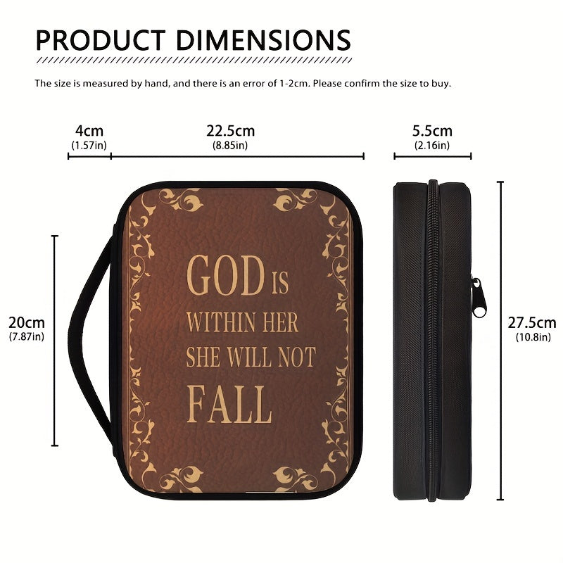 GOD Is WITHIN HER SHE WILL NOT FALL Golden Letters Print Bible Covers For Women