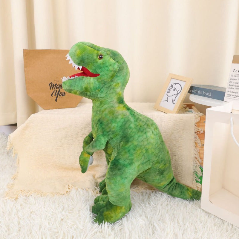 30cm Green T Rex Plush Toy & Figurine - Realistic Teeth - Perfect Gift