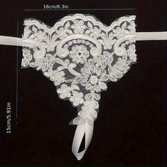Floral Lace Fingerless Bridal Gloves with Flowers and Bow Accents