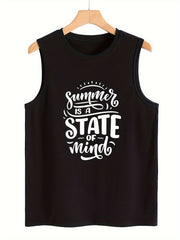 Sleeveless Sports Vest Round Neck Stretchy Casual Top