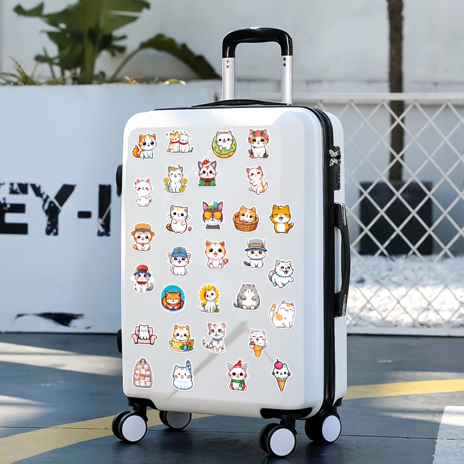 50pcs Cat Stickers Pack Waterproof Vinyl Cartoon Cat Stickers