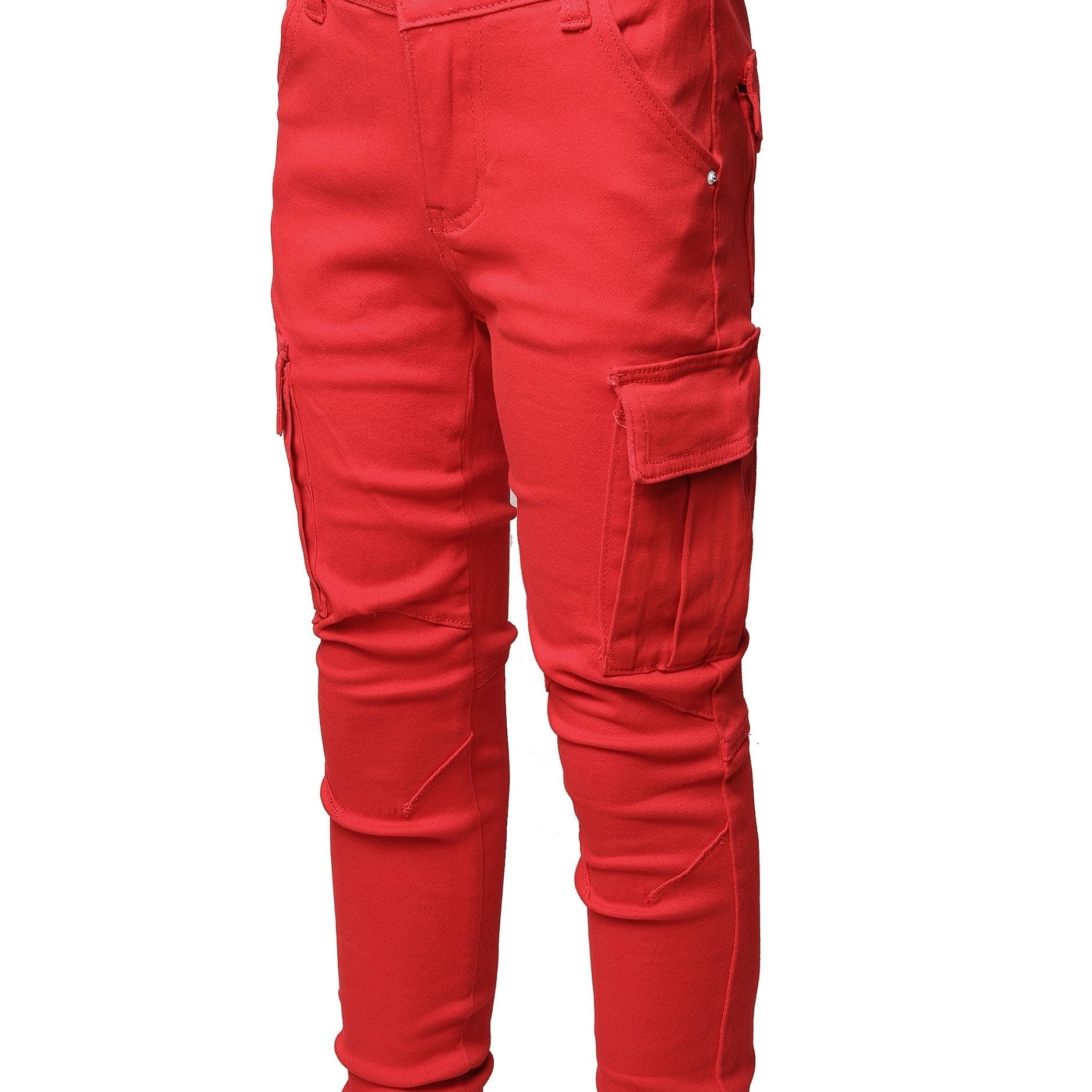 Boys Teen Casual Plain Pocket Side Jeans Pants Spring Autumn
