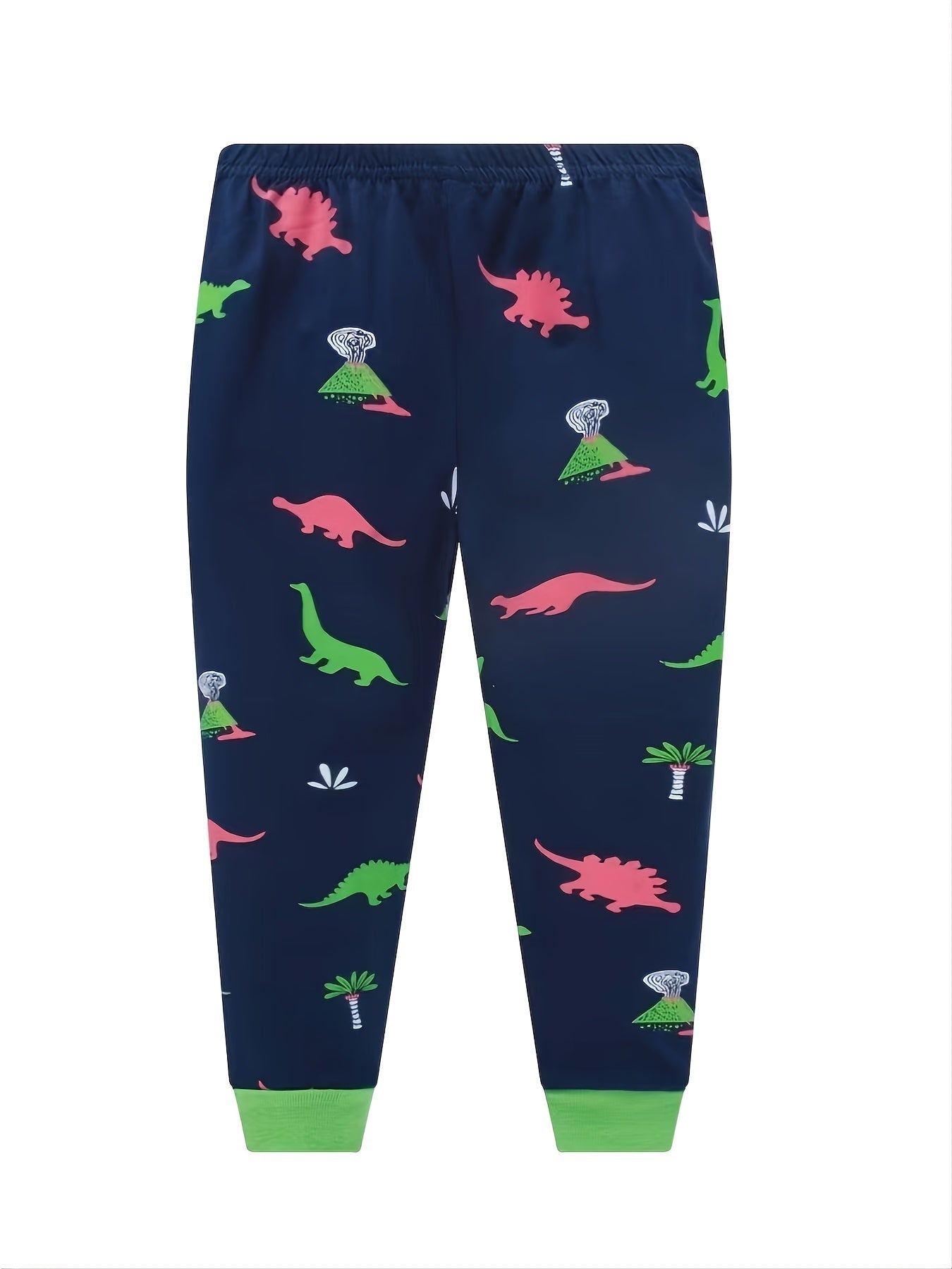 Boys Dino Print Pajama Set Long Sleeve Top & Pants