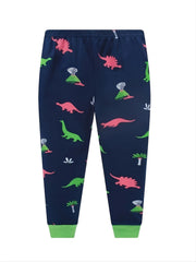 Boys Dino Print Pajama Set Long Sleeve Top & Pants