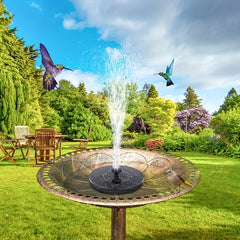 3.5W Solar Fountain For Bird Bath - Upgraded Pump with 6 Nozzles