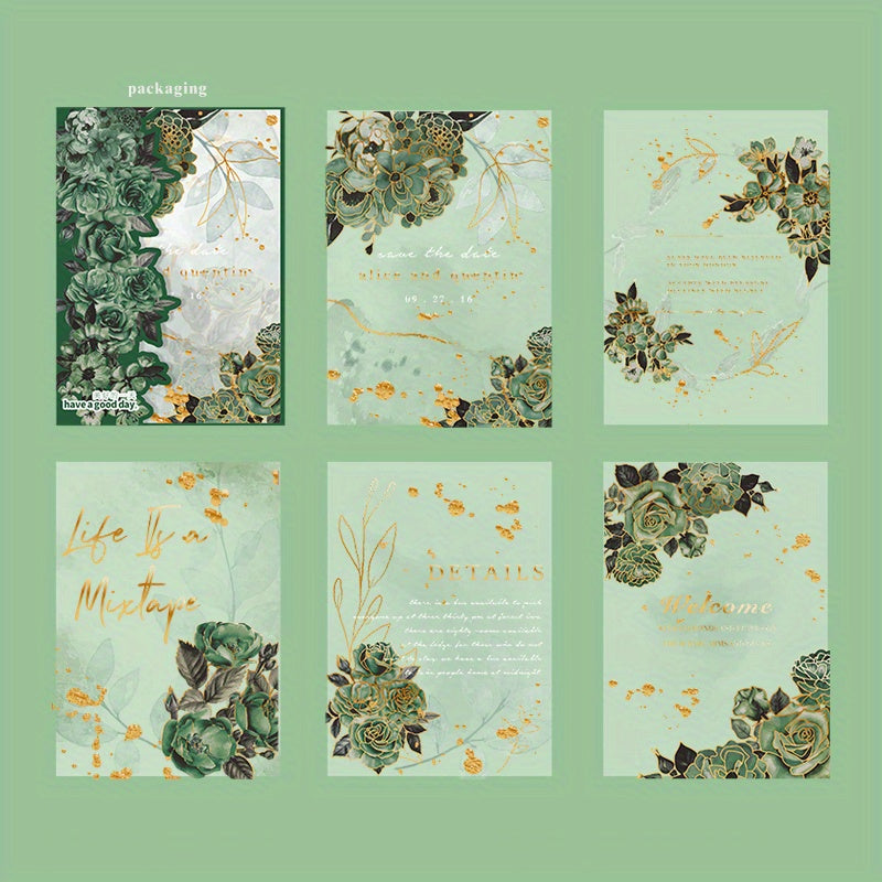 Retro Plants Flower Border Hand Decoration Collage Paper Material