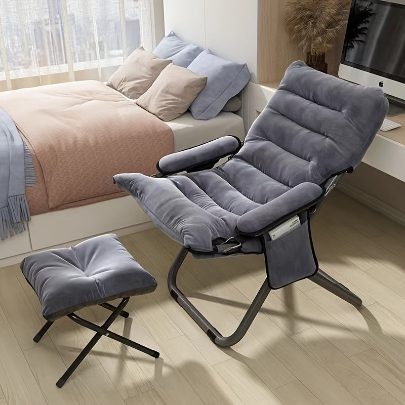 Lazy Small Sofa Computer Chair Folding Stool with Back