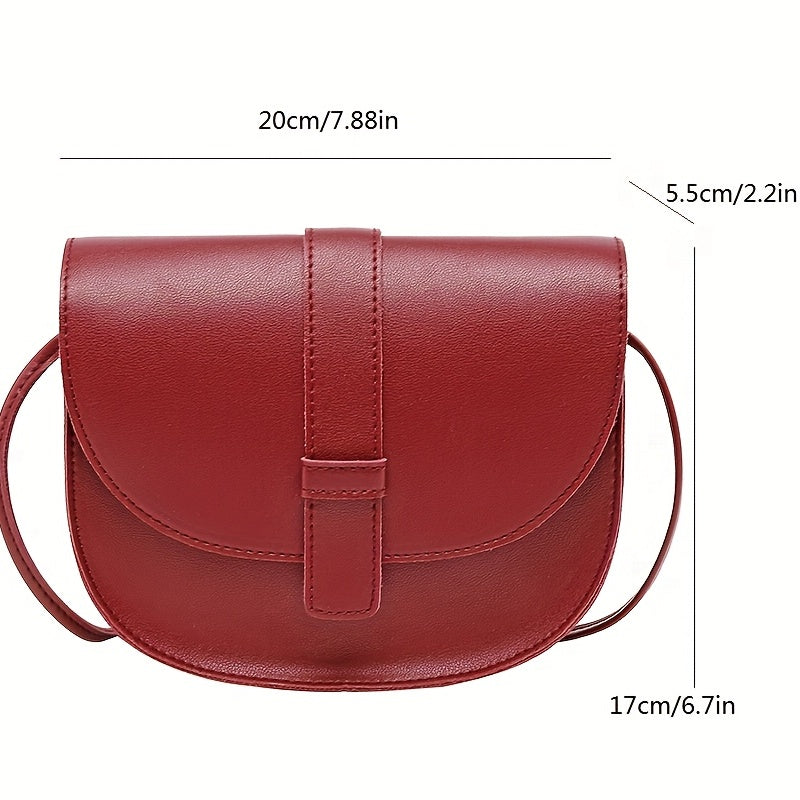 Minimalist Crossbody Bag Faux Leather Flap Purse