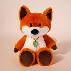 Plush Toy Set Panda Fox & Elephant Stuffed Animals Green Hearts Soft Polyester