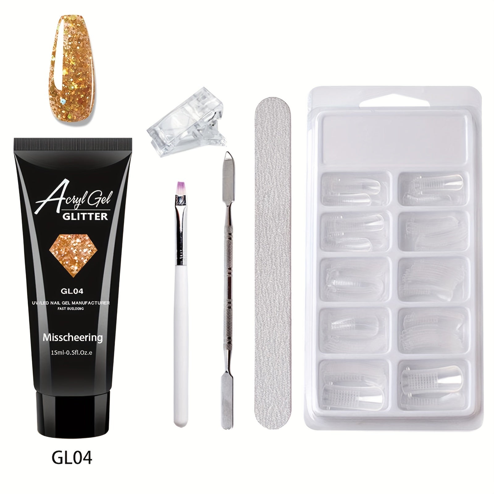 6 Nail Art Extension Glue Set with Tools for Acrylic Nails