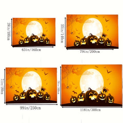 Pumpkin Lantern Print Area Rug Halloween Themed Floor Mat