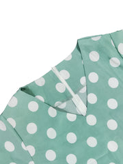  Boho Dress Women's Polka Dots V Neck Short Sleeve Dress