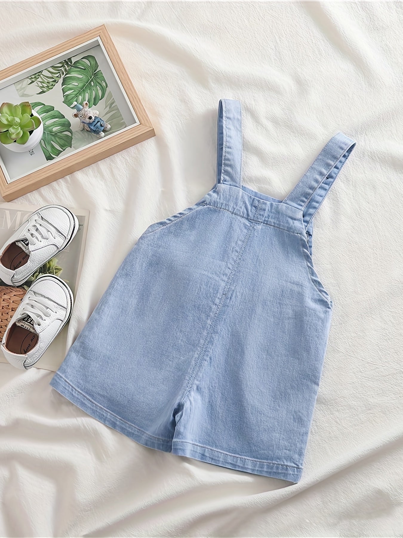 Cartoon Baby Boy Denim Overalls Suspender Shorts