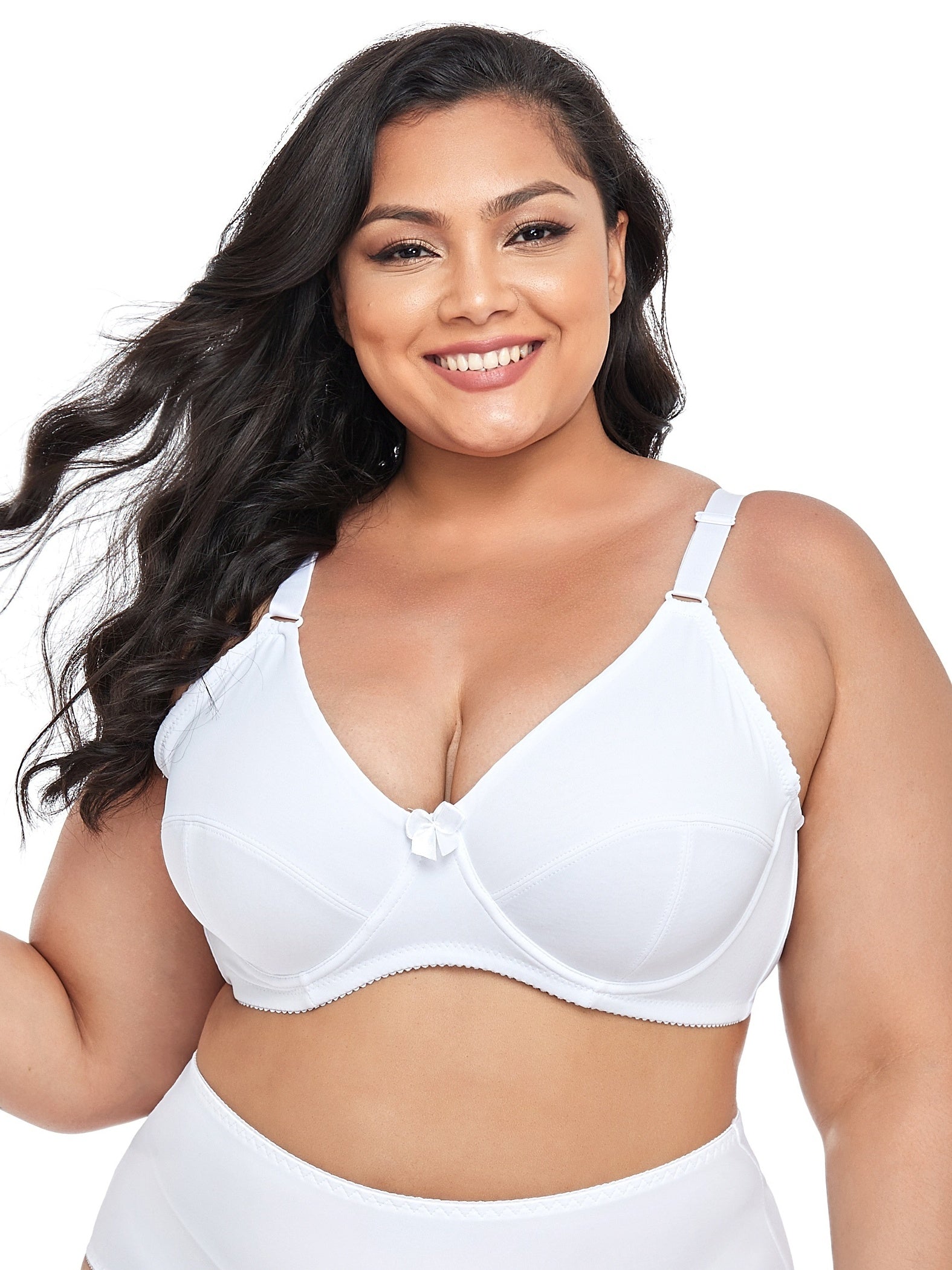  Casual Bra Women's Plus Plain Mini Bow Medium Stretch Push Up Bra