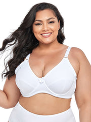  Casual Bra Women's Plus Plain Mini Bow Medium Stretch Push Up Bra