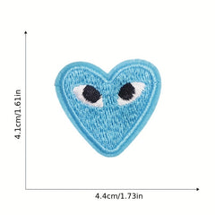 14pcs Colorful Heart Iron On Patches Sew On Embroidered Applique