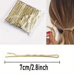 50pcs Golden Bobby Pins Non Slip Hair Clips for Girls Women