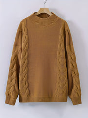  Casual Sweater Women's Plus Cable Long Sleeve Pullover