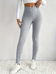  Ribbed V Waist High Rise Leggings