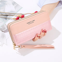 Crocodile Pattern Long Wallet Zipper Purse Clutch Bag