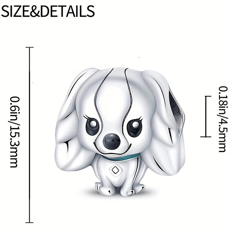 Silver Plated Dog Charm Pendant for DIY Bracelet Jewelry