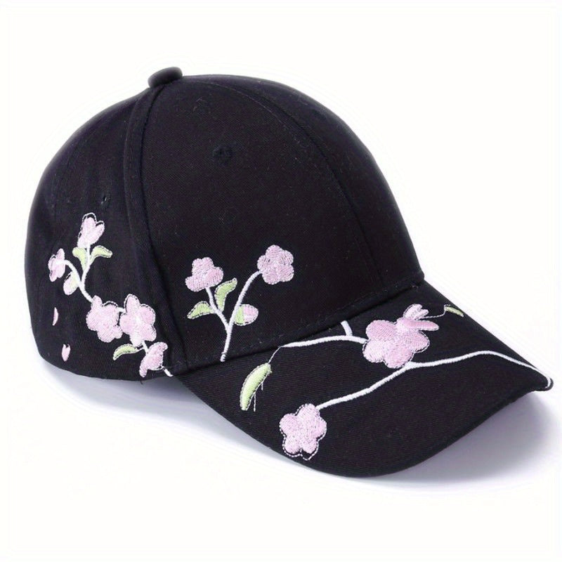 Plum Blossom Embroidery Baseball Cap