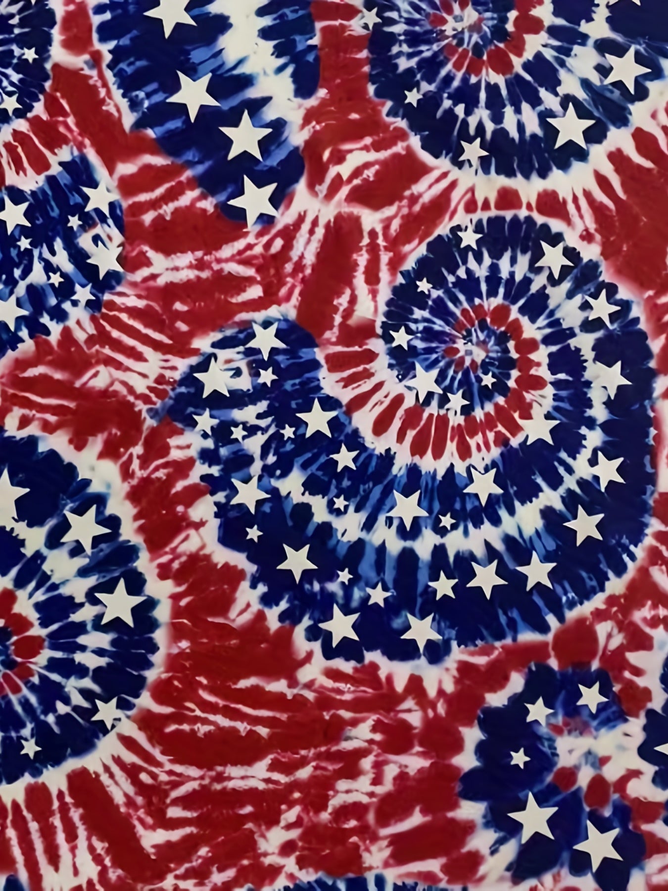  Tie Dye Flag Print Tee & Shorts Pajama Set
