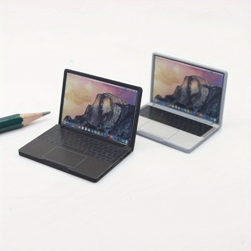 1:12 Scale Foldable Laptop Model Realistic Toy for Dollhouse Decor