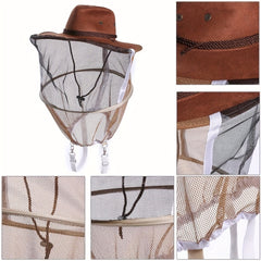 Cowboy Bee Veil Hat for Beekeeping with Visibility Veil