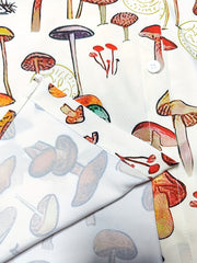 Mushroom Print Long Sleeve Button Up Shirt