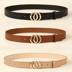 Vintage Double Ring Buckle Belt for Women