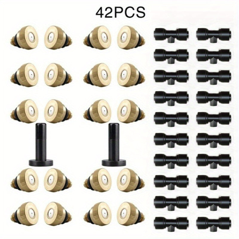 Brass Irrigation Misting Nozzles Kit for Patio Garden or Greenhouse