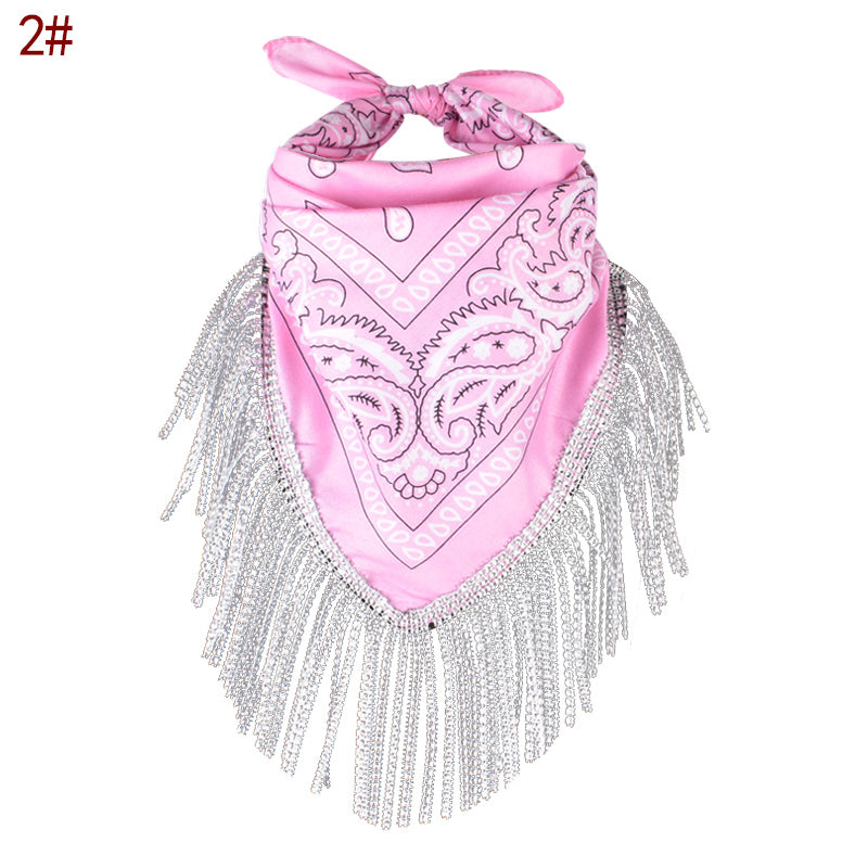 Sequins Tassel Poly Scarf Functional Scarf