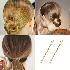 50pcs Golden Bobby Pins Non Slip Hair Clips for Girls Women