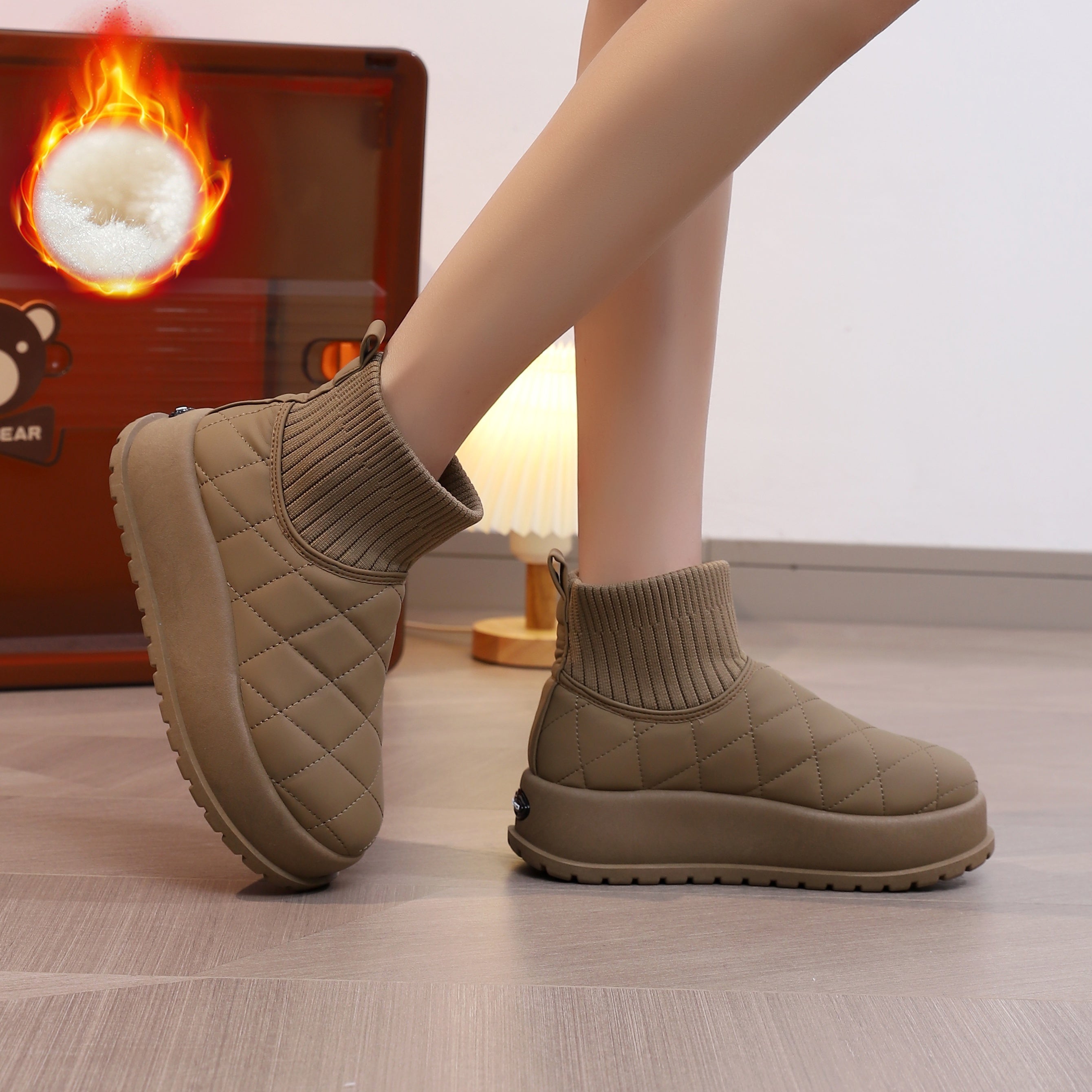 Women's Chunky Snow Boots Non-Slip and Warm Thick Bottom Shoes