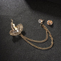 Vintage Men's Suit Brooch with Tassel Diamond Set