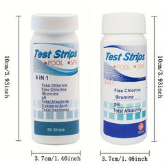 50pcs Pool Test Strips 6-in-1 or 3-in-1 Kit for Spa & Pool Water Testing