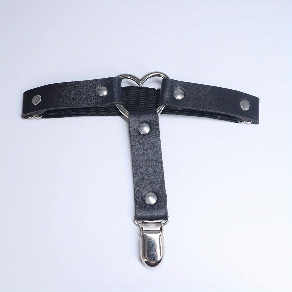 Women's Punk Rivet Leg Thigh Harness Belt PU Leather Solid Belt
