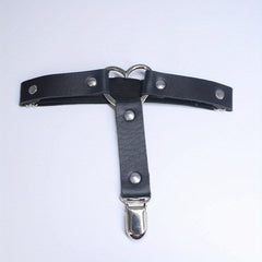 Women's Punk Rivet Leg Thigh Harness Belt PU Leather Solid Belt