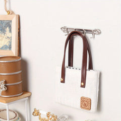 Mini Canvas Shoulder Bag for La Bubu OB11 Dollhouse Woven Micro Bag