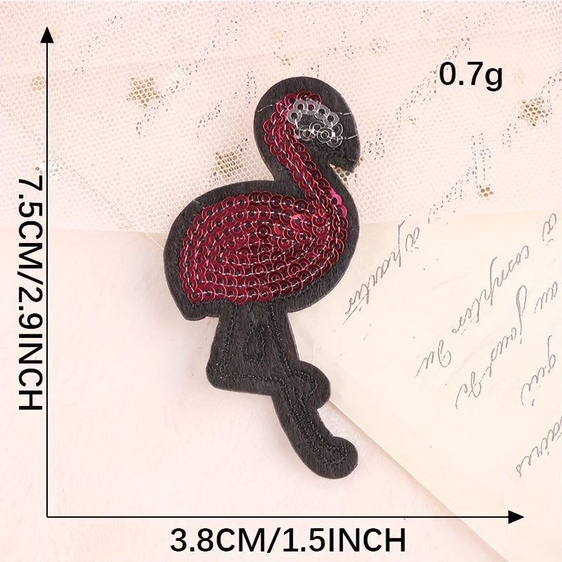 3pcs Flamingo Applique Patch Clothing Hat Bag DIY Iron On Patch