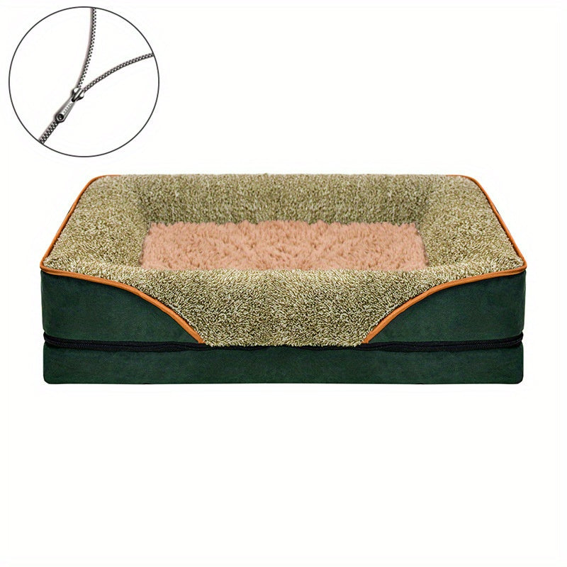 Large Dog Bed Waterproof Lining Non Skid Bottom Egg Foam Couch Bed
