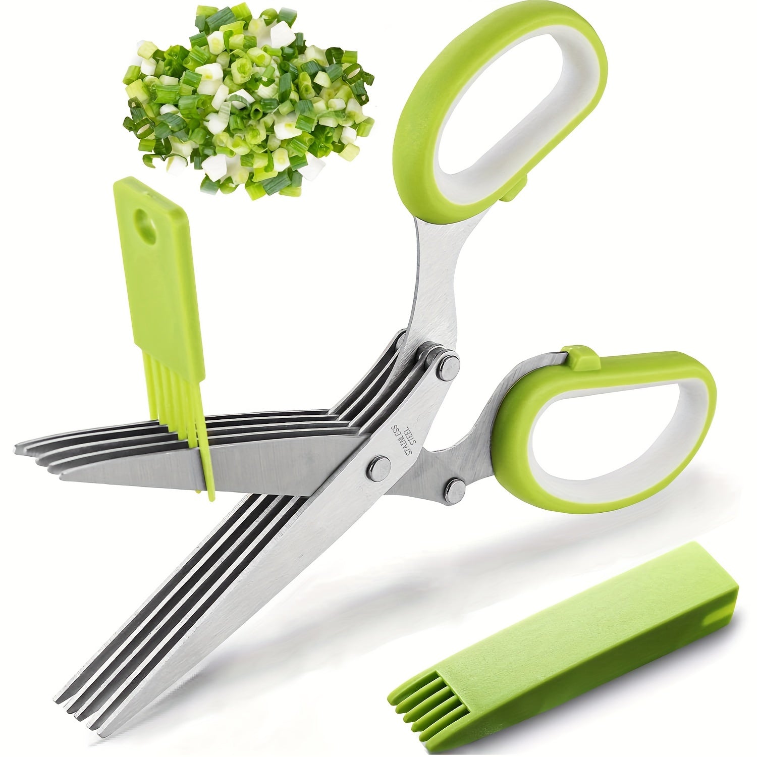 Multipurpose Kitchen Shears Herb Scissors Set with 5 Stainless Steel Blades