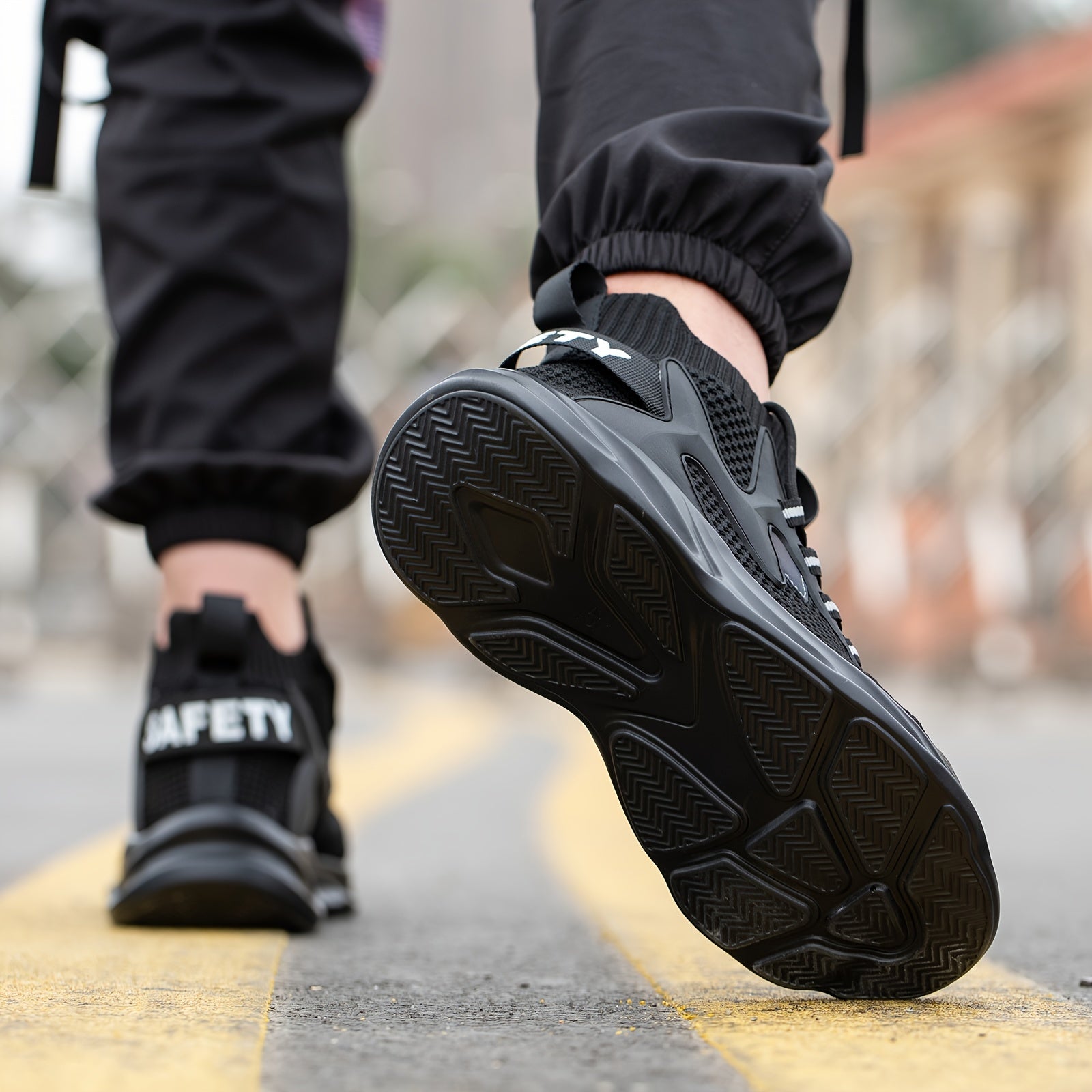 Men's Steel Toe Work Safety Shoes Puncture Proof Anti skid Work Sneakers