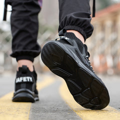 Men's Steel Toe Work Safety Shoes Puncture Proof Anti skid Work Sneakers
